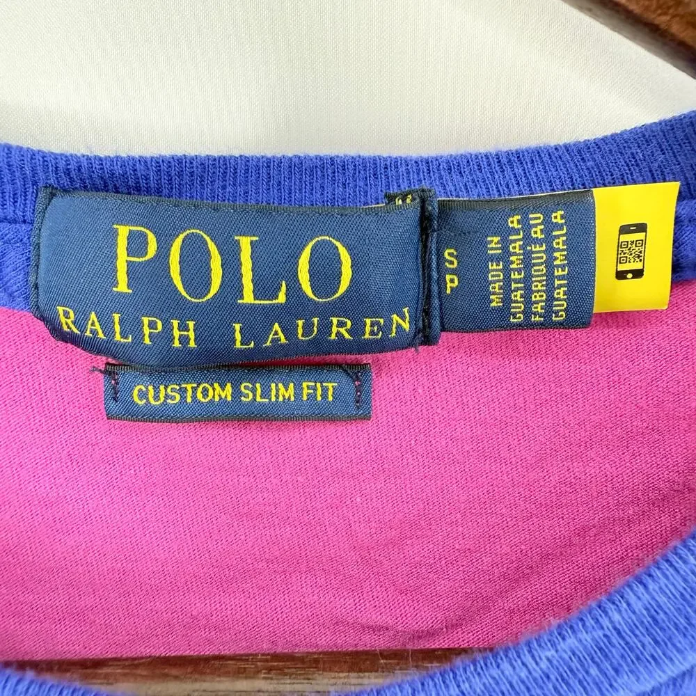 Polo Ralph Lauren Colorblock Graphic T-Shirt Men's S Custom Slim Fit